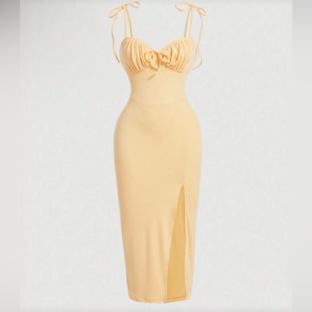 SHEIN MOD| Yellow Spaghetti Strap Sundress Maxi|Large| NWT